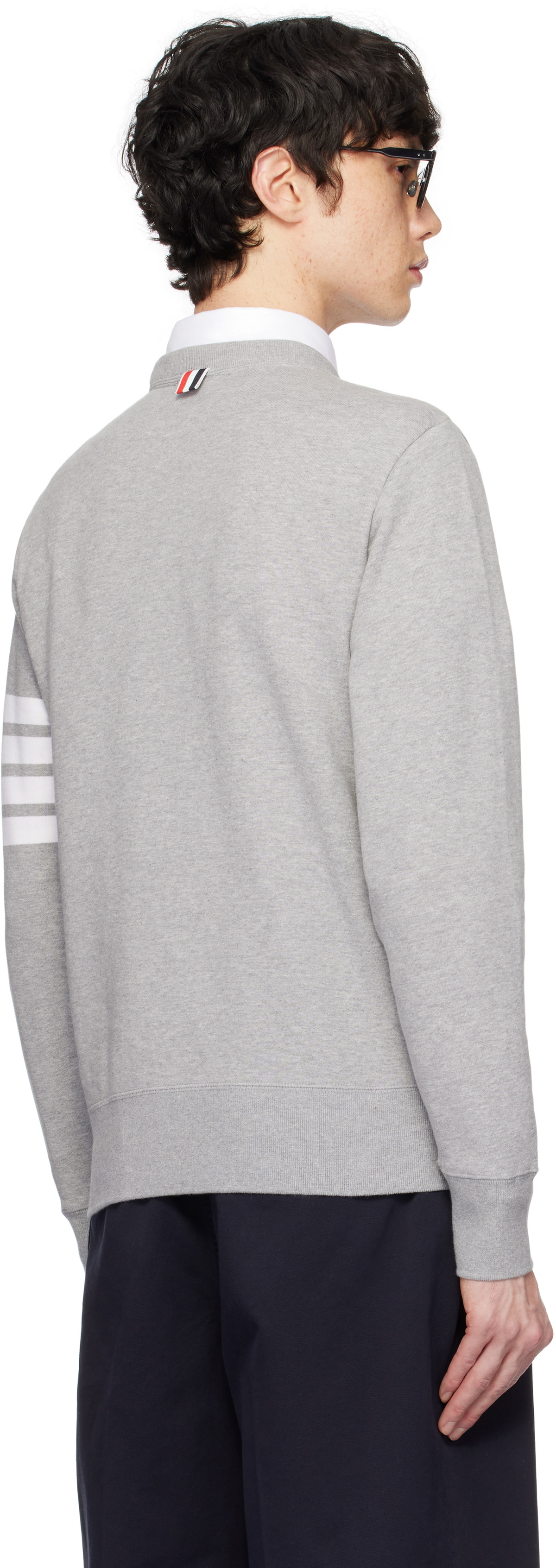 Thom Browne Gray Classic Loopback 4-Bar Sweatshirt