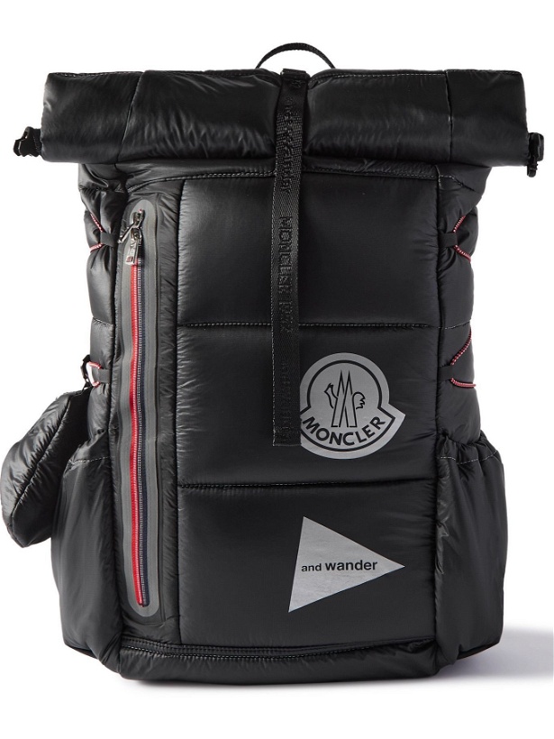 Photo: Moncler Genius - And Wander Logo-Appliquéd Quilted Shell Backpack