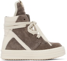 Rick Owens Baby Gray & Off-White Geobasket Sneakers