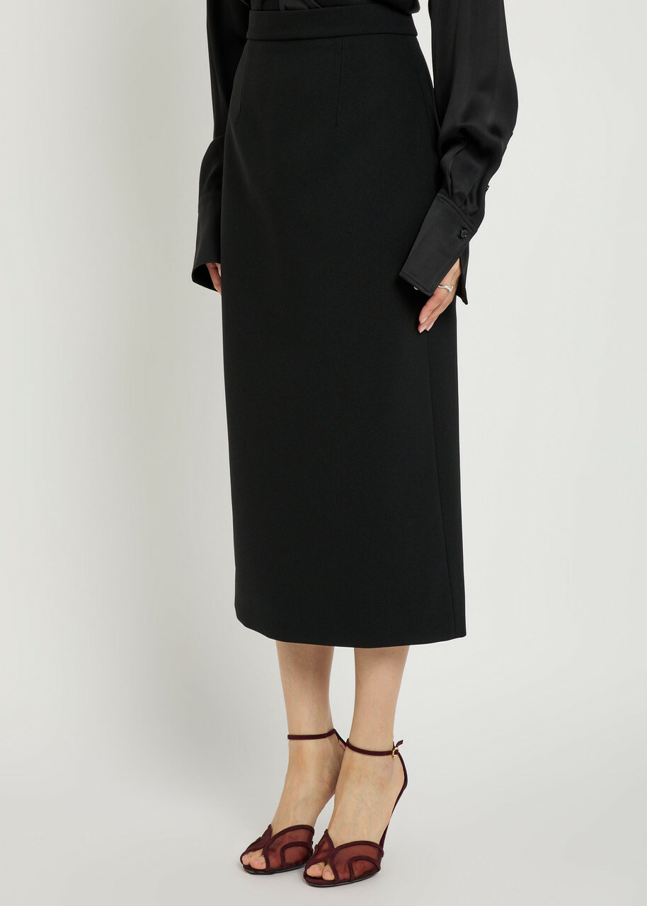 Roksanda Amel Crepe Midi Skirt Black