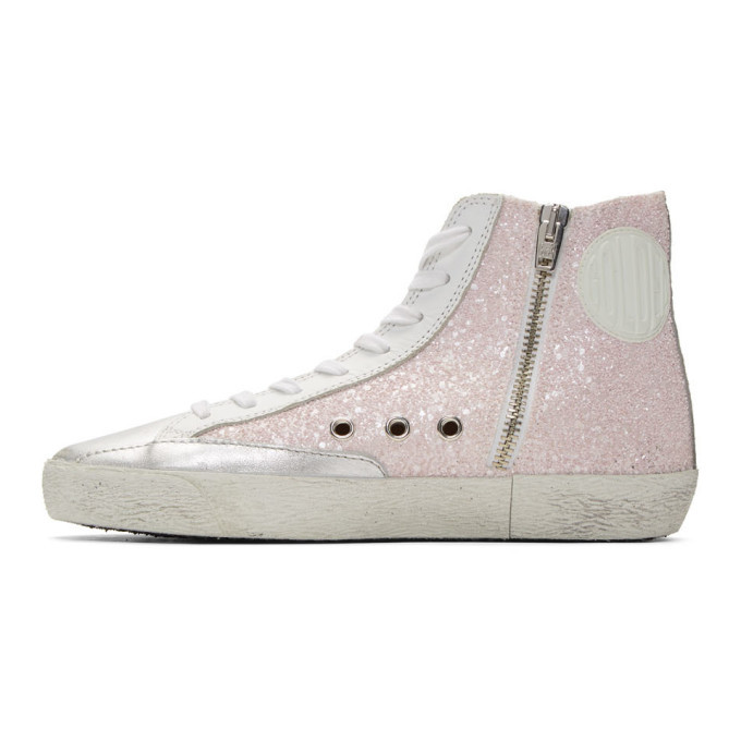 Golden Goose Pink Glitter Francy High-Top Sneakers Golden Goose