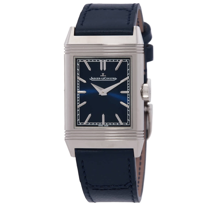 Photo: Jaeger LeCoultre Reverso Tribute Monoface Hand Wind Blue Dial Watch Q716848J