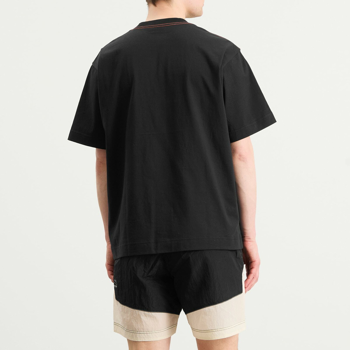and wander Men's x ROA Logo Printed T-Shirt in Black