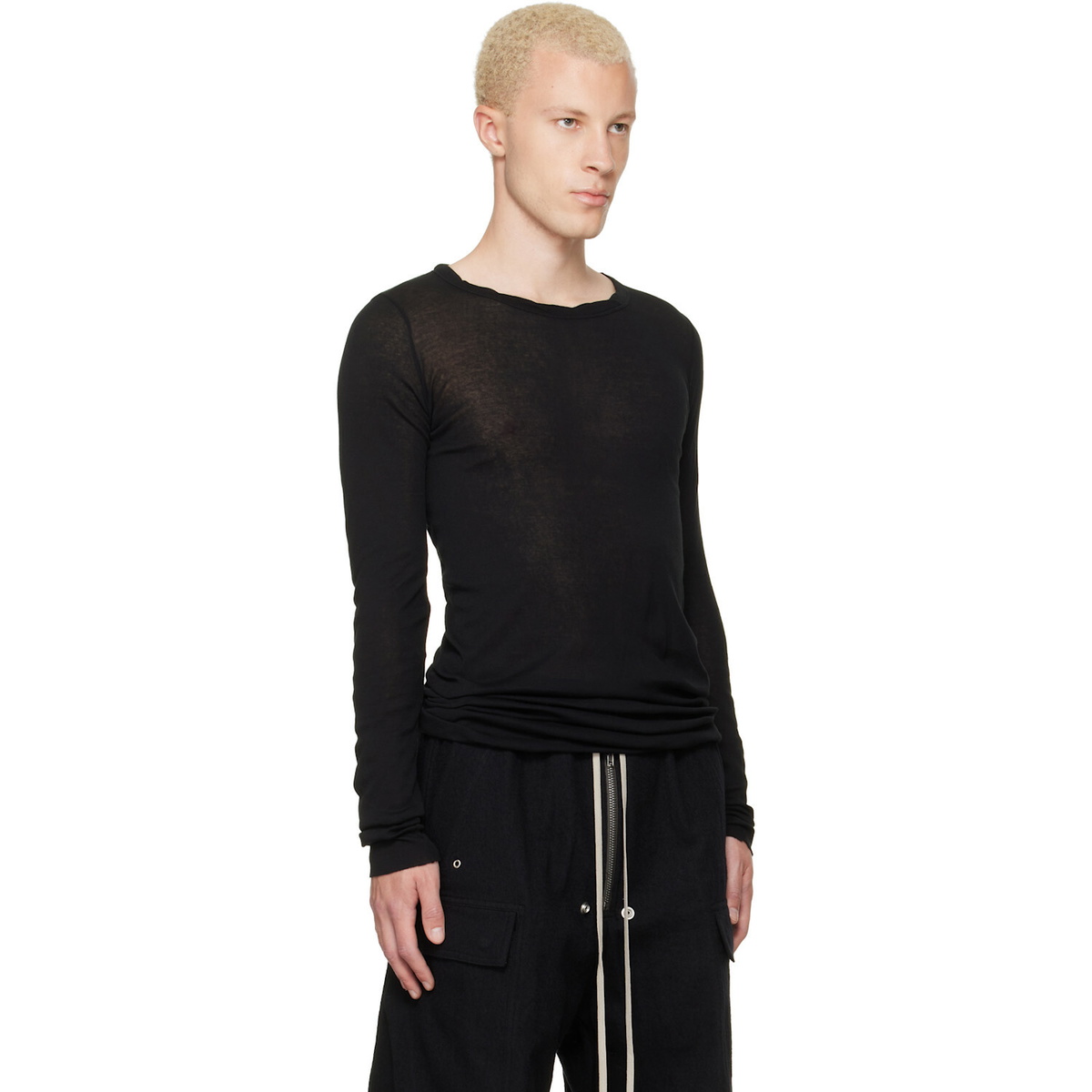 Rick Owens Black Tower Rib LS T-shirt