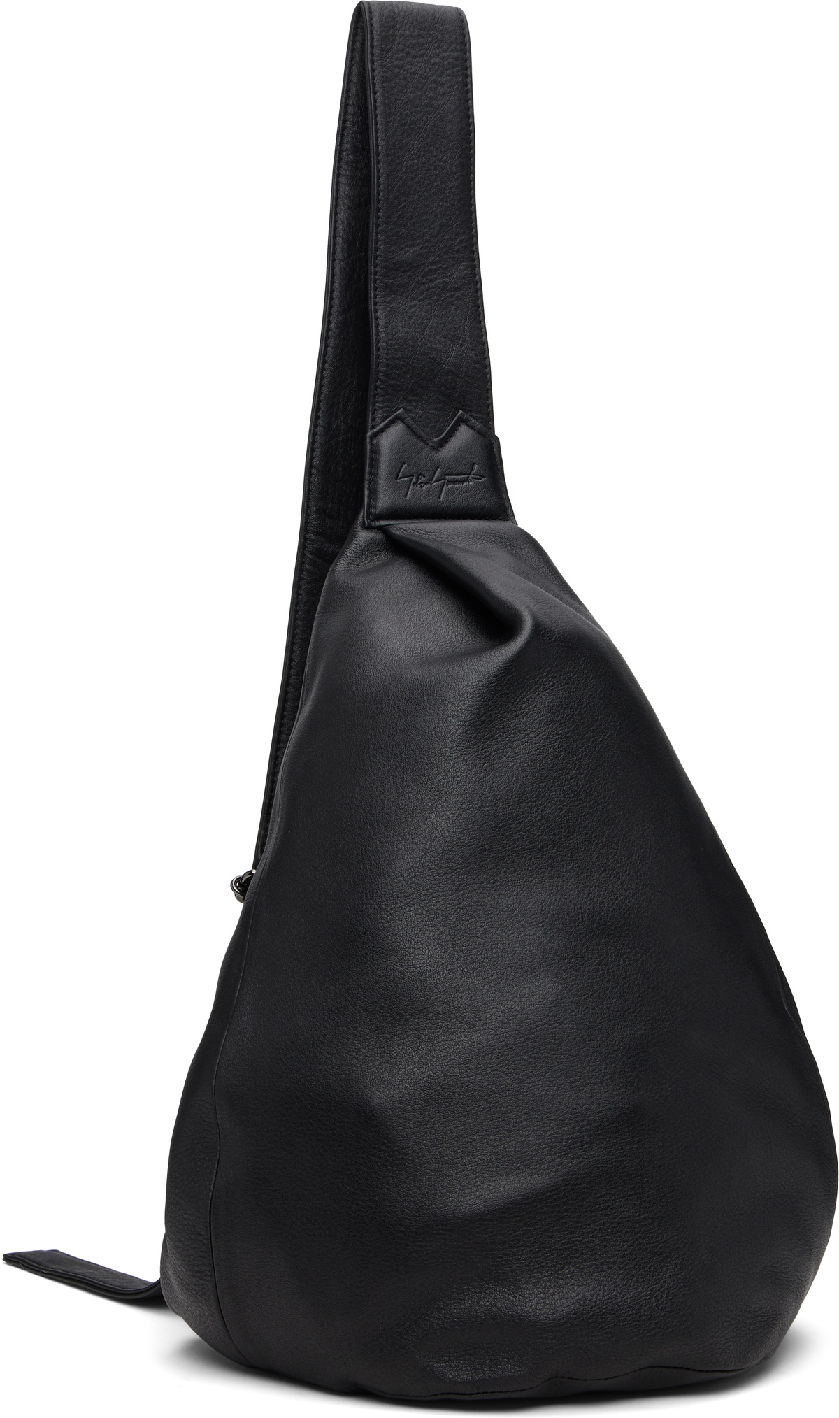 YOHJI YAMAMOTO Black Tuck Sling Medium Bag
