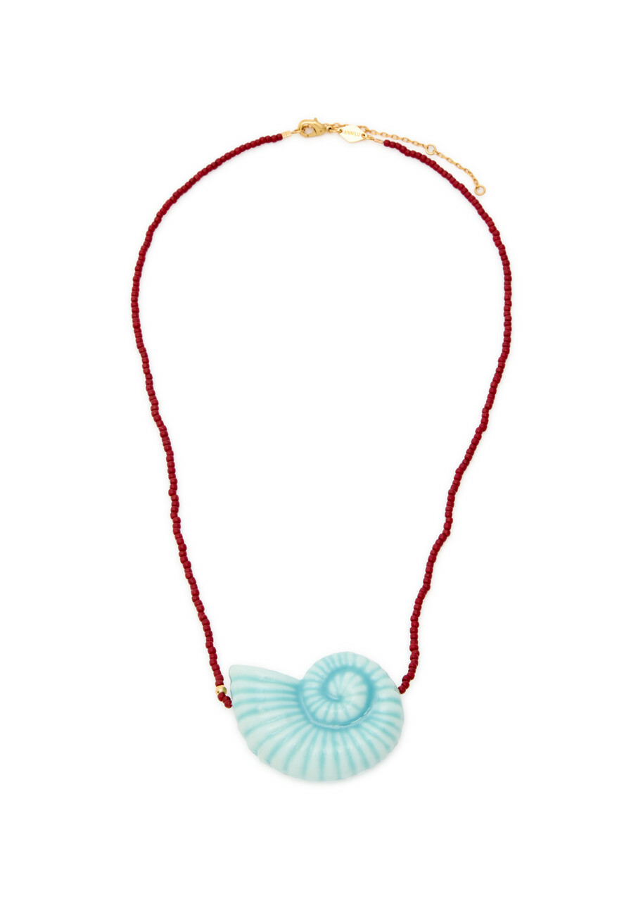 Anni LU Nautilus Beaded 18kt Gold-plated Necklace - Red - One Size