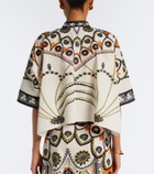 La DoubleJ Foulard printed cropped cotton shirt