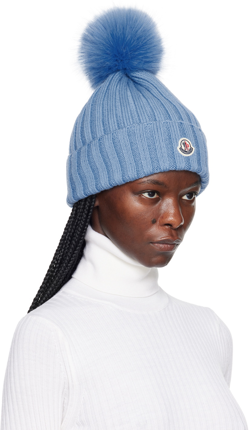 Moncler Blue Pom Pom Beanie Moncler