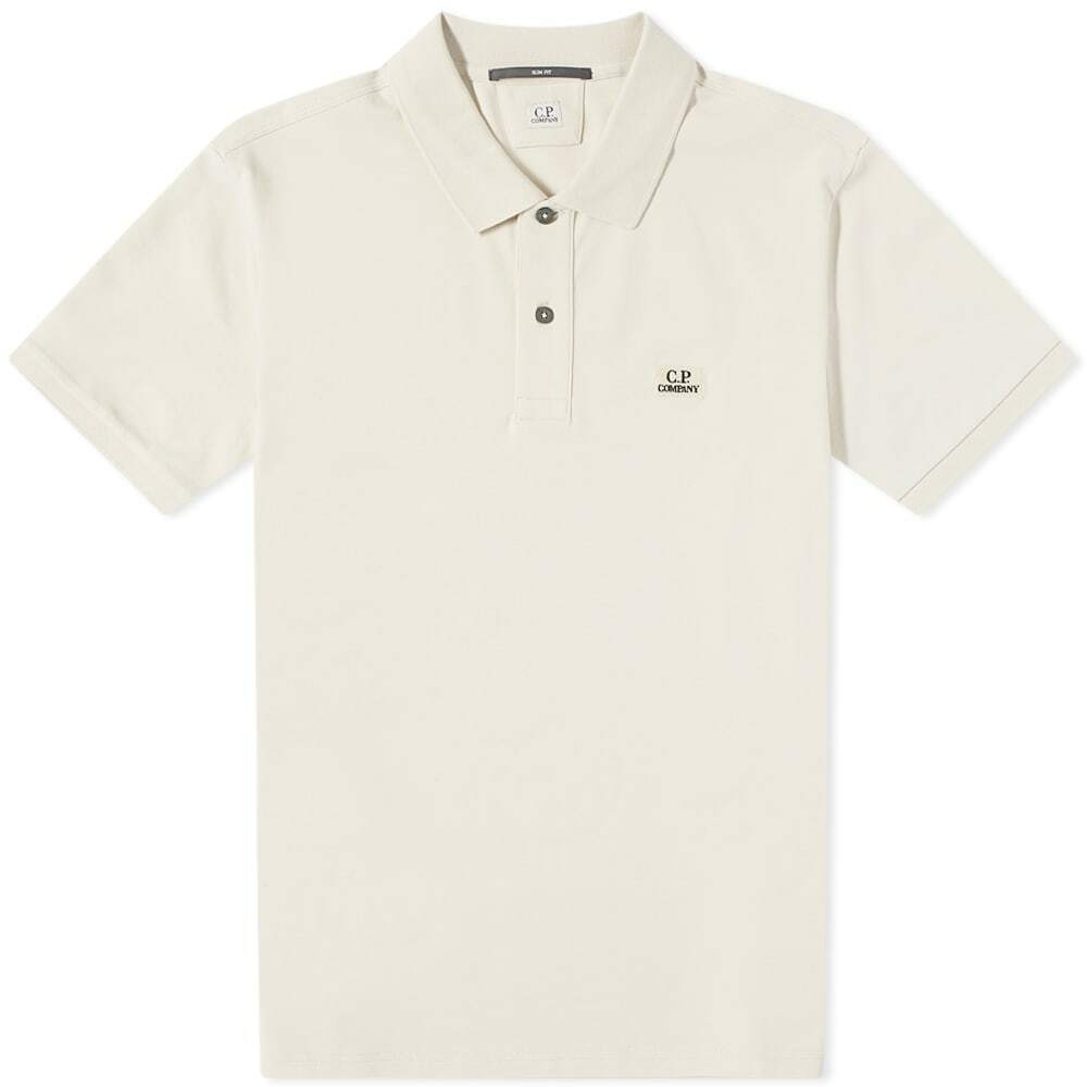 Photo: C.P. Company Men's Patch Logo Polo Shirt in Sandshell
