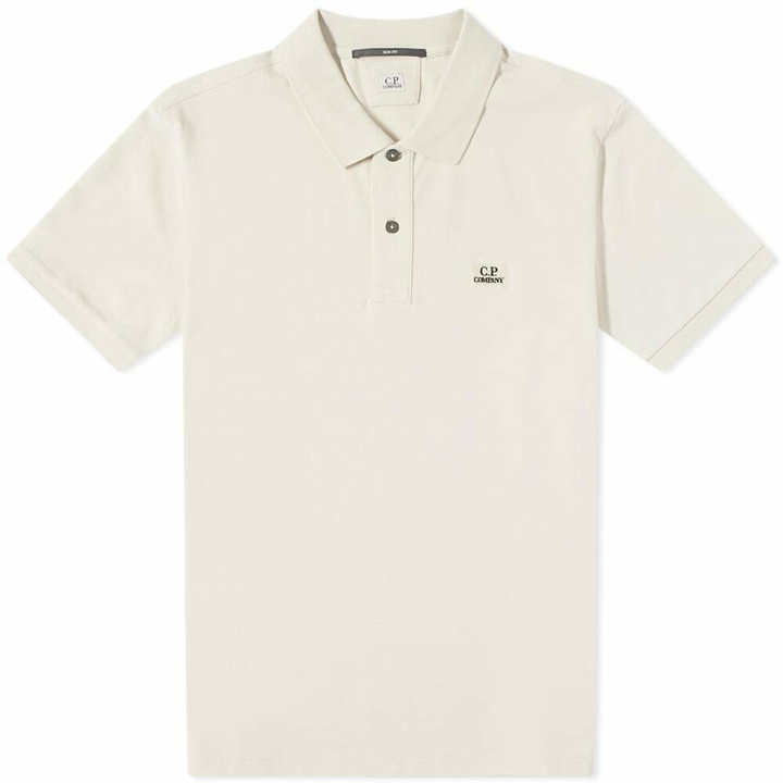 Photo: C.P. Company Men's Patch Logo Polo Shirt in Sandshell
