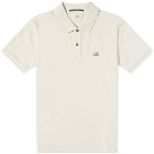 C.P. Company Men's Patch Logo Polo Shirt in Sandshell