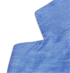 Kiton - Slim-Fit Mélange Cotton and Linen-Blend Blazer - Blue