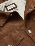 Brunello Cucinelli - Suede Trucker Jacket - Brown