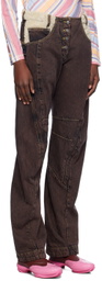 Kiko Kostadinov Brown Paneled Levi's Edition Jeans