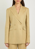 Gabriela Hearst Angela Double-breasted Wool and Silk-blend Blazer Beige