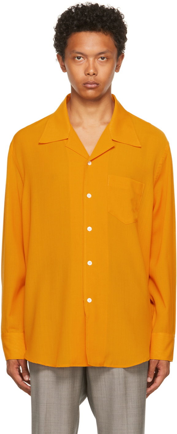 Our Legacy Orange Tech Wool Loco Shirt Our Legacy