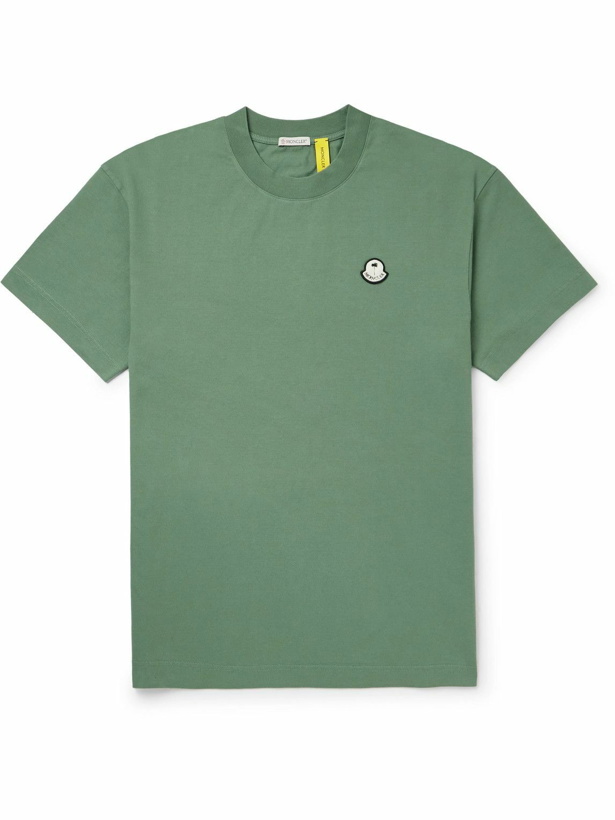 Photo: Moncler Genius - Palm Angels Logo-Appliquéd Cotton-Jersey T-Shirt - Green