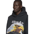 Rhude Black Bald Eagle Hoodie