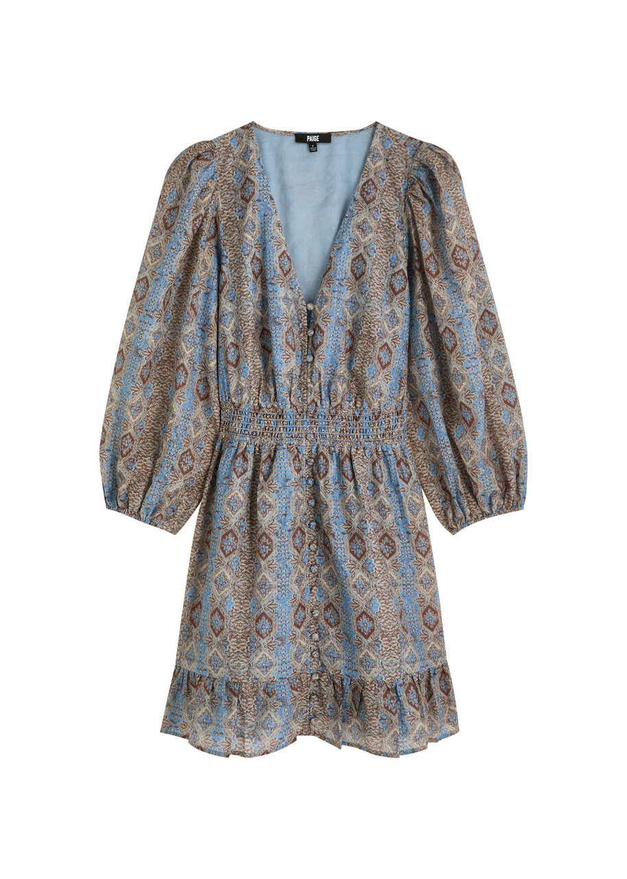 Paige Ophelie Cotton-blend Mini Dress Multicoloured