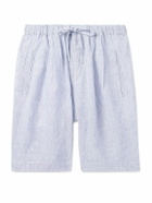 Massimo Alba - Kevin Straight-Leg Pleated Linen Drawstring Shorts - Blue
