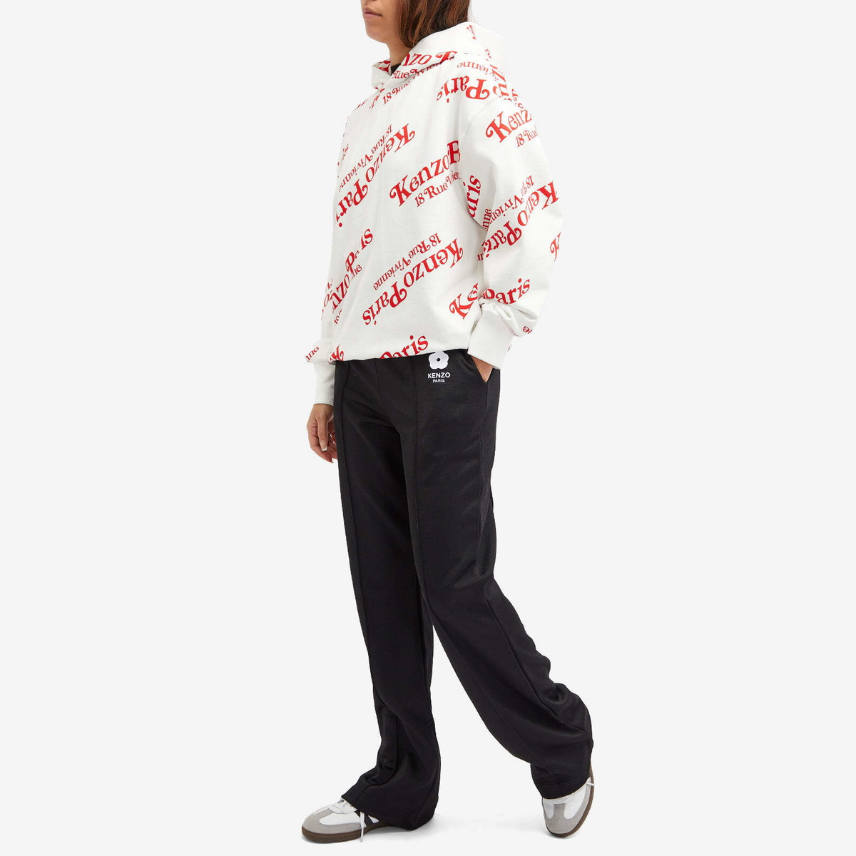 Kenzo Paris Women's Kenzo Verdy Logo Hoodie in Off-White Kenzo