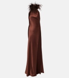 The New Arrivals Ilkyaz Ozel Jazzy embellished feather-trimmed gown
