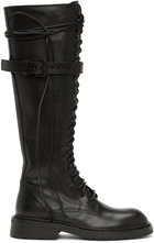 Ann Demeulemeester Black High Combat Boots