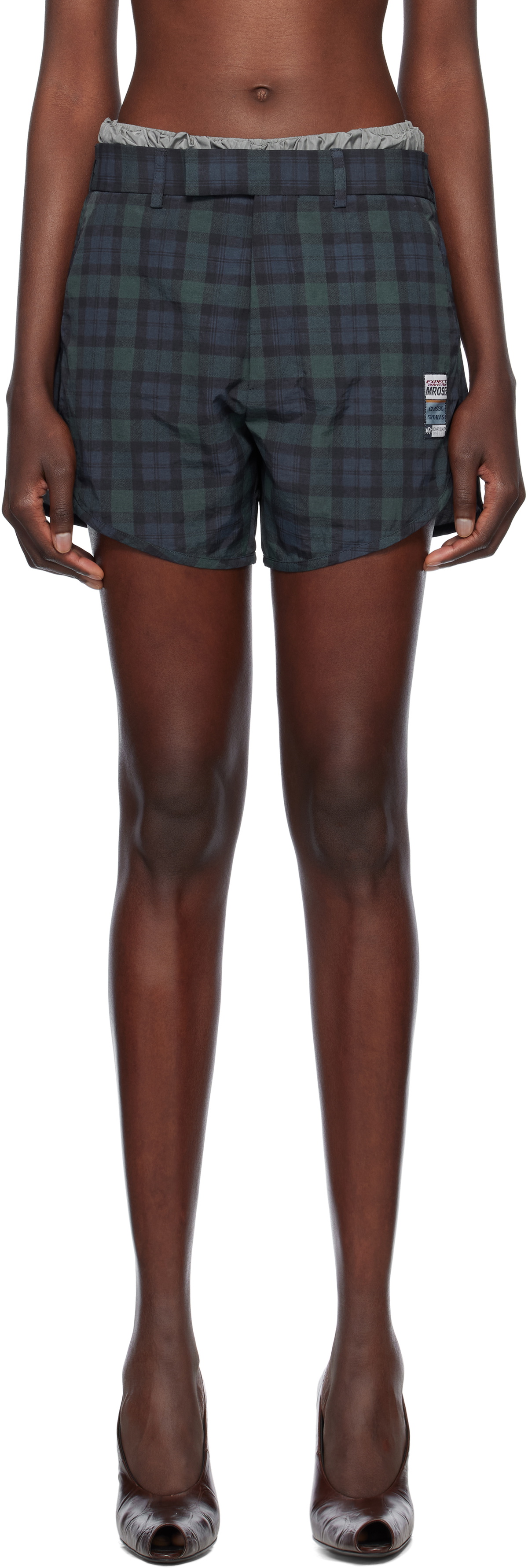 Martine Rose Navy & Green Tailored Gym Shorts
