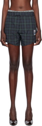 Martine Rose Navy & Green Tailored Gym Shorts