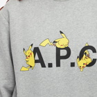 A.P.C. Women's Pokémon Pikachu Sweatshirt in Heathered Light Grey