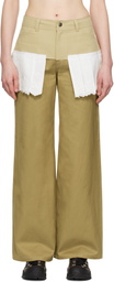 Andersson Bell Beige & White Lace Pleats Skirt Trousers