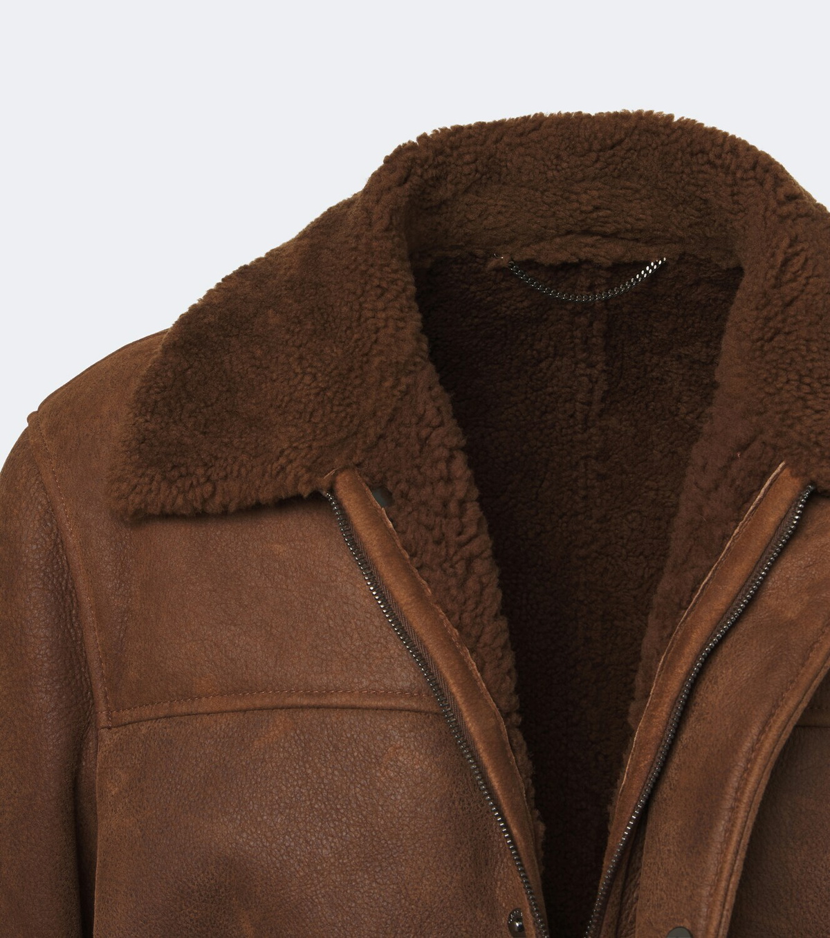 Canali Shearling-trimmed leather jacket