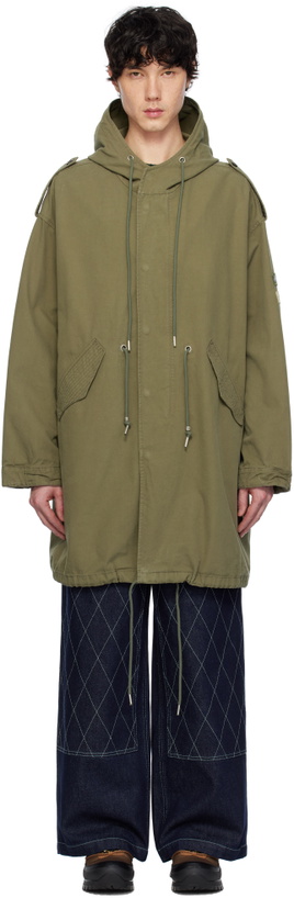 Photo: AFTER PRAY Khaki Safari Hooded Fishtail Coat