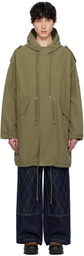AFTER PRAY Khaki Safari Hooded Fishtail Coat