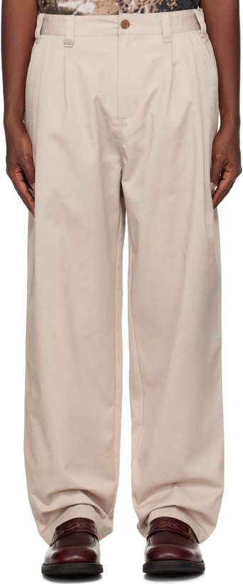 Photo: Metalwood Studio Beige Elastic Waist Baggy Trousers