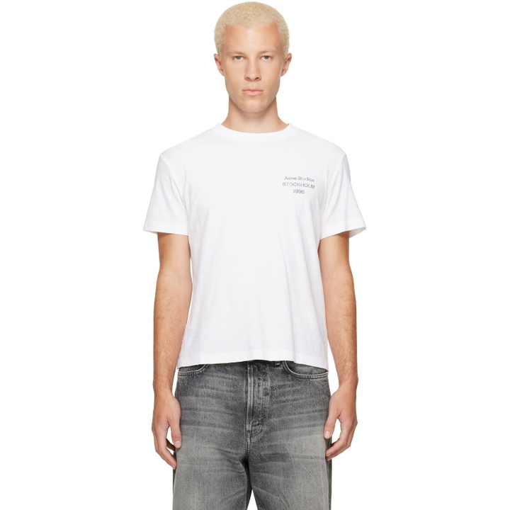 Photo: Acne Studios White '1996' Logo T-shirt