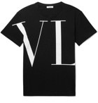 Valentino - Logo-Print Cotton-Jersey T-Shirt - Black