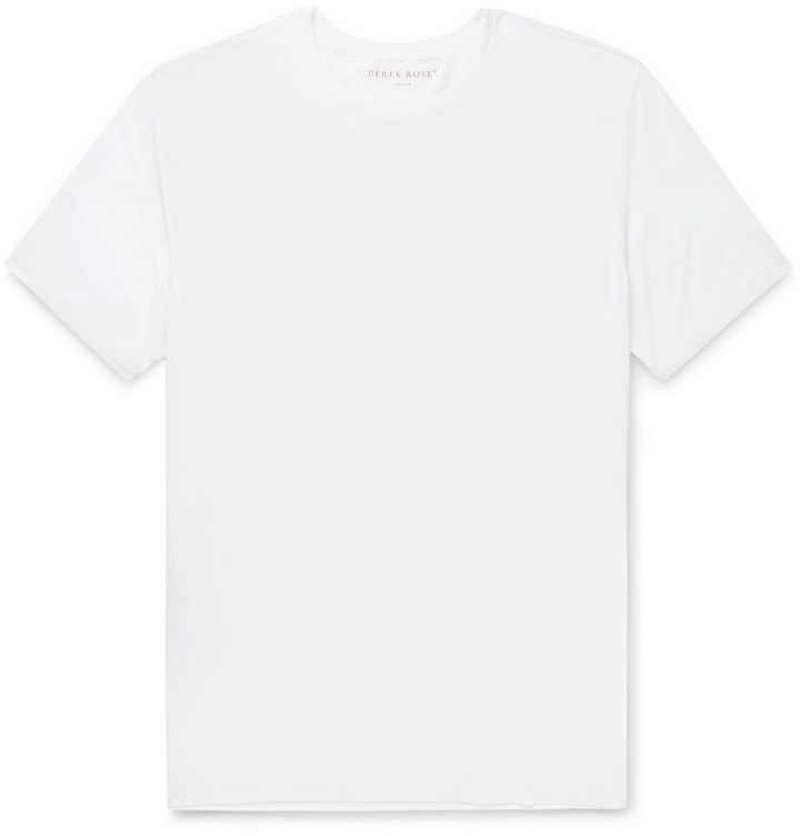 Photo: Derek Rose - Basel Stretch-Micro Modal Jersey T-Shirt - White