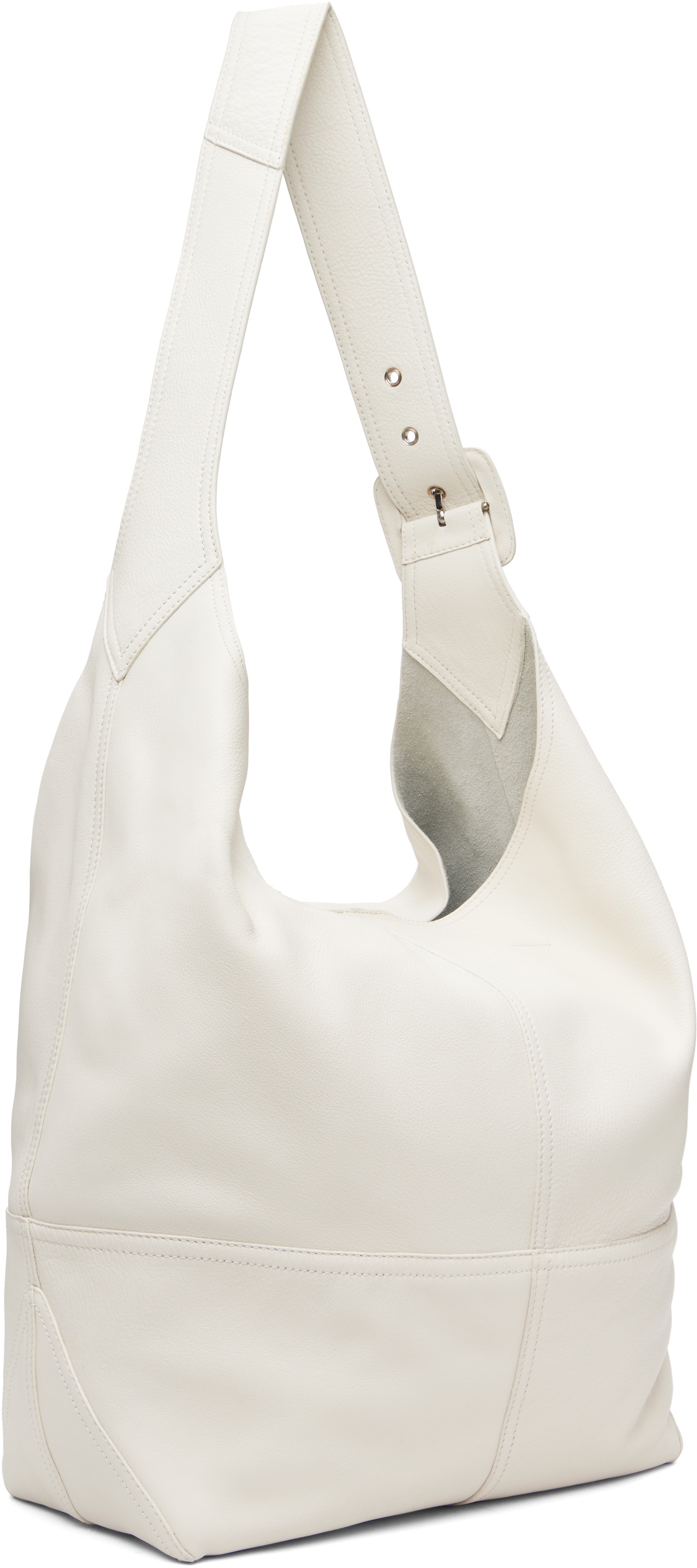 AMI Paris White Taurillon Leather Etienne Crossbody Bag