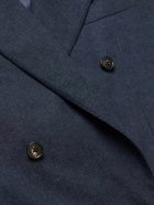 Loro Piana - Double-Breasted Wool, Cotton and Cashmere-Blend Twill Suit Jacket - Blue
