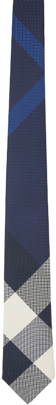 Photo: Burberry Navy Exaggerated Check Tie