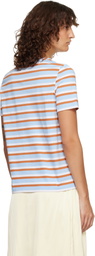 Marni Blue & Brown Striped Cotton T-shirt