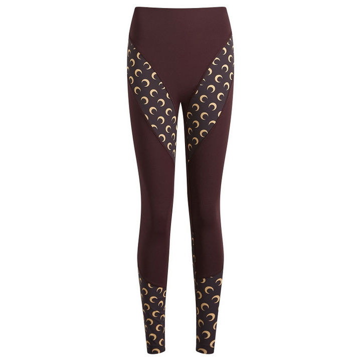 Photo: Marine Serre Women's Athleisure Yoga Legging in Deep Mahogany