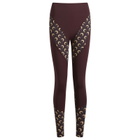 Marine Serre Women's Athleisure Yoga Legging in Deep Mahogany