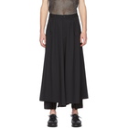 Sulvam Black Wool Skirt Trousers