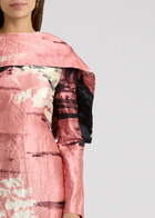 Erdem Printed Cape-effect Satin Midi Dress Multi Print