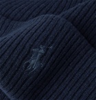 POLO RALPH LAUREN - Logo-Embroidered Ribbed Wool Beanie - Blue