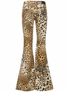 ROBERTO CAVALLI Leo Printed Mid Rise Flared Pants