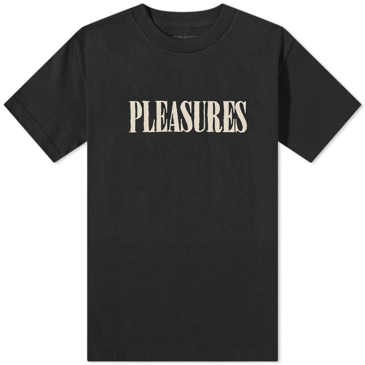 Photo: Pleasures Men's Tickle Logo T-Shirt in Black
