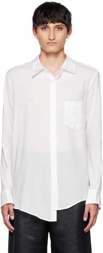 Photo: Sulvam White Screwed Sleeve Shirt